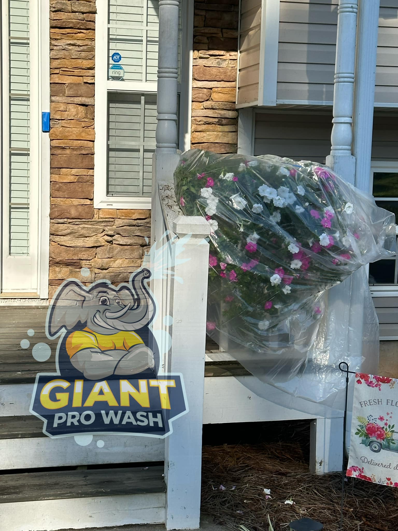 Property Protection on a House Washing in Dallas, GA